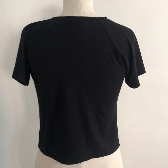 NWT O Mighty Midnight Xtina Tee sexy Chains Lace up cut out Crop top Medium - Picture 8 of 11